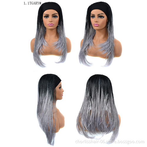 Free Sample Wholesale Natural Heat Resistant Kinky Cruly Afro Braid Wigs Synthetic Hair Wigs For Black Women Wig Braid African